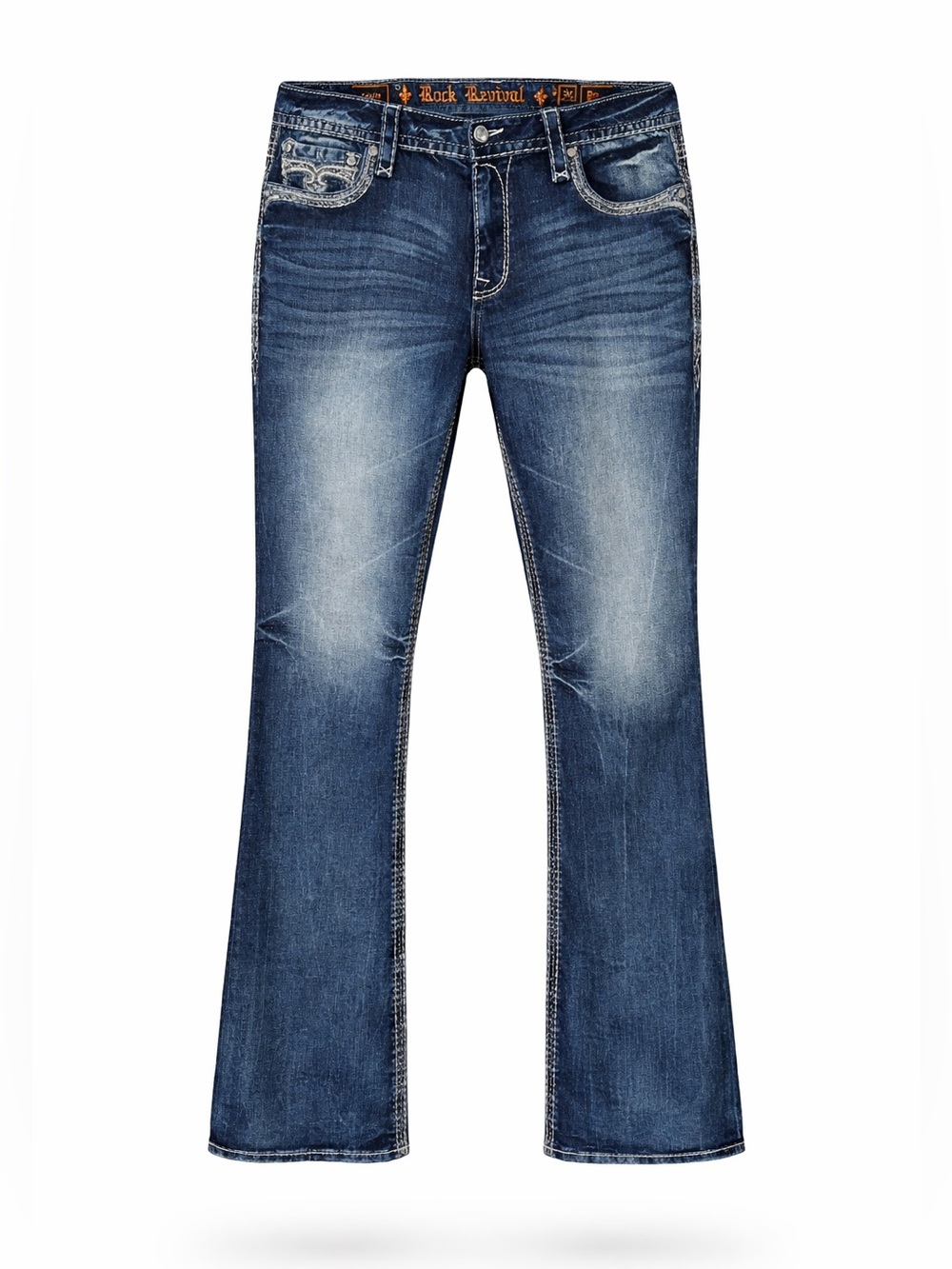 Rock Revival Corin Easy Boot Jeans Sz 34 Embroidered Flap Pockets